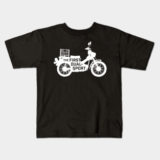 The First Dual-Sport Motorcycle (White) Kids T-Shirt